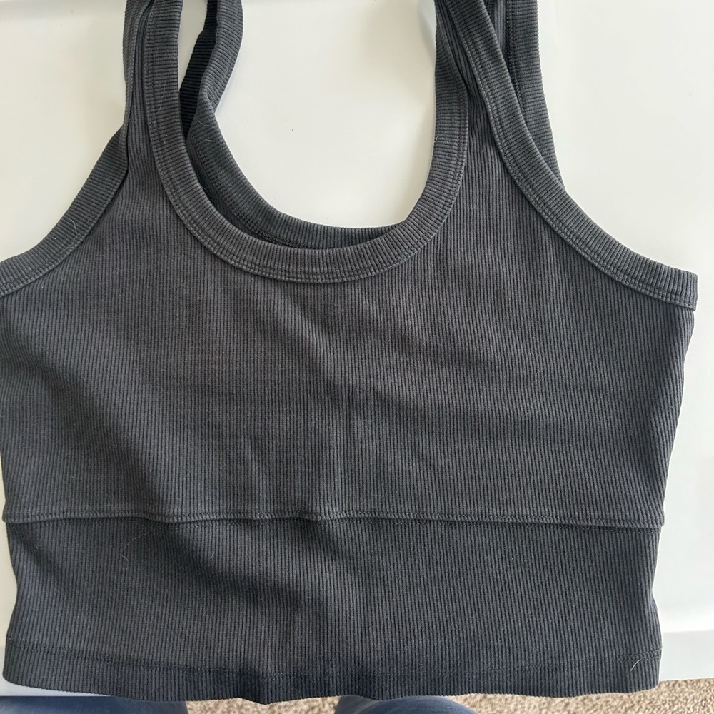 UpWest Charcoal Ribbed Tank Top